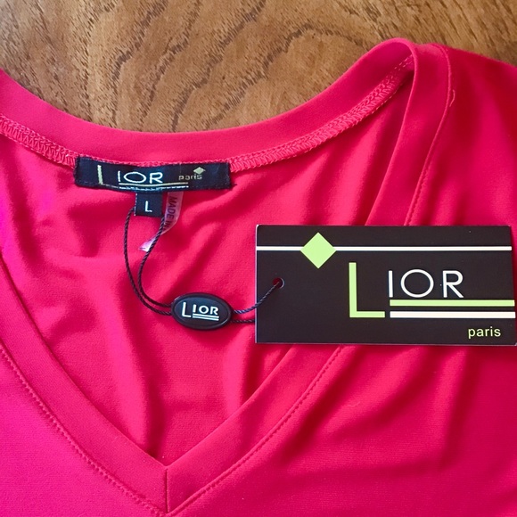 NWT Lior Red Long-sleeve Top with Shoulder Cut Out - Picture 3 of 9